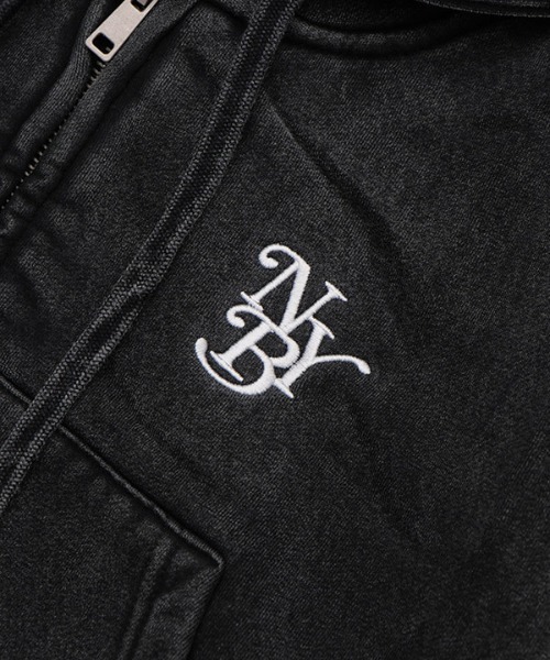 NEW YORK BURST(ニューヨークバースト)の「OG PIGMENT CROPPED ZIP HOODIE(パーカー・レディース・アイボリー/ブラック・FREE)」の13枚目の写真
