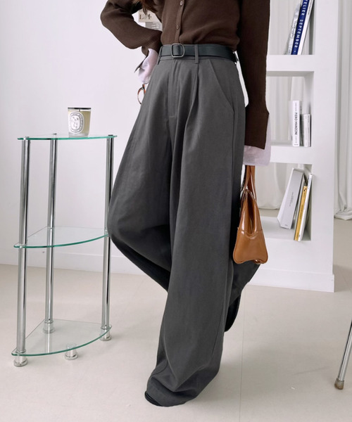 Ada.(エイダ)の「コットン ツイル タック ワイド パンツ(その他パンツ・レディース・ブラウン/チャコールグレー/ブラック・FREE)」の12枚目の写真