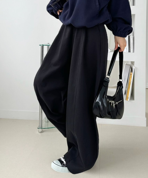 Ada.(エイダ)の「コットン ツイル タック ワイド パンツ(その他パンツ・レディース・ブラウン/チャコールグレー/ブラック・FREE)」の4枚目の写真