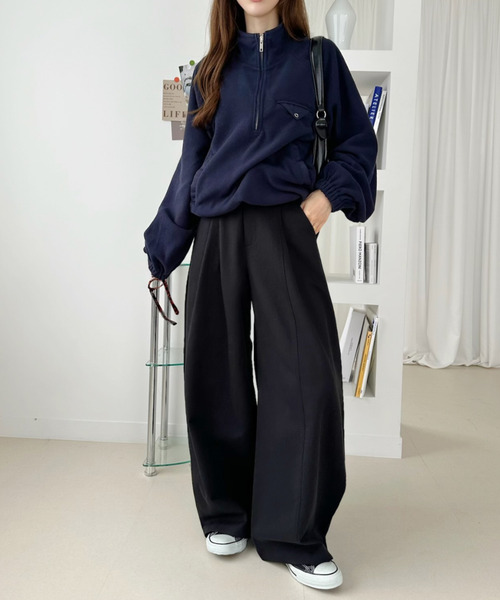 Ada.(エイダ)の「コットン ツイル タック ワイド パンツ(その他パンツ・レディース・ブラウン/チャコールグレー/ブラック・FREE)」の10枚目の写真