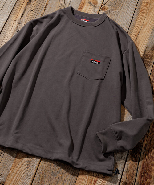 NANGA(ナンガ)の「NANGA/ナンガ 別注 neo-PRO スピンドル ポケット ロングスリーブTシャツ/日本製/遮熱/UVカット/吸水速乾(Tシャツ/カットソー・メンズ・ブラック/チャコールグレー/ブラウン/ホワイト・X-LARGE/SMALL/MEDIUM/LARGE)」の1枚目の写真