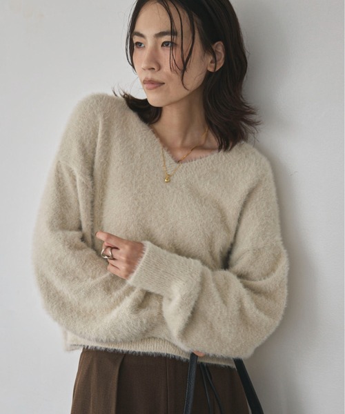 Doux archives(ドゥアルシーヴ)の「【EC先行予約】ラメシャギーニット(ニット/セーター・レディース・ピンク/チャコールグレー/アイボリー・FREE)」の10枚目の写真