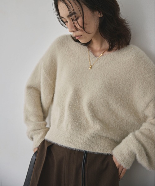 Doux archives(ドゥアルシーヴ)の「【EC先行予約】ラメシャギーニット(ニット/セーター・レディース・ピンク/チャコールグレー/アイボリー・FREE)」の19枚目の写真