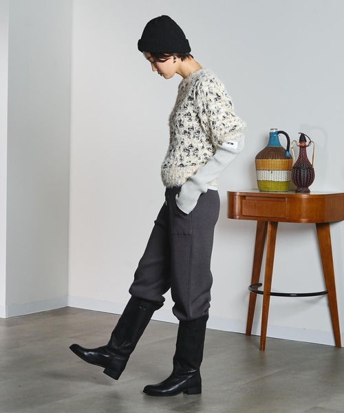 mici(ミチ)の「mici/SHORT SLEEVE KNIT TOP(ニット/セーター・レディース・オフホワイト/ライトパープル・ONE SIZE)」の7枚目の写真