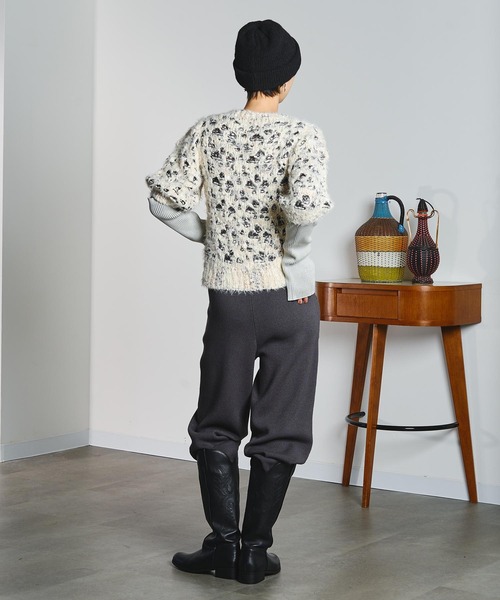 mici(ミチ)の「mici/SHORT SLEEVE KNIT TOP(ニット/セーター・レディース・オフホワイト/ライトパープル・ONE SIZE)」の8枚目の写真