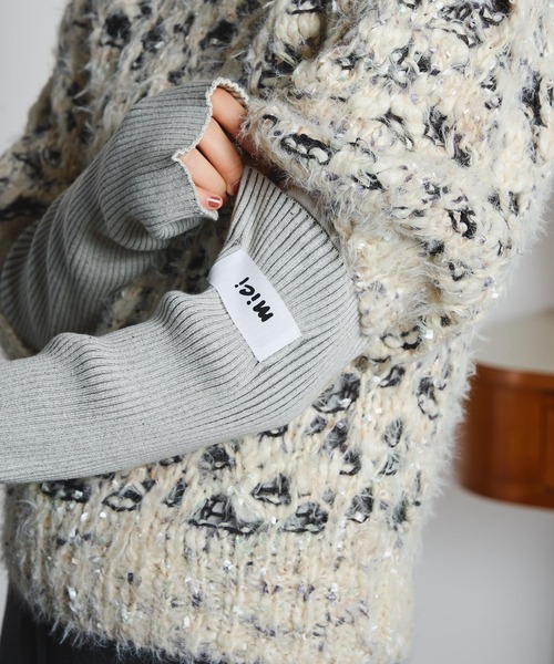 mici(ミチ)の「mici/SHORT SLEEVE KNIT TOP(ニット/セーター・レディース・オフホワイト/ライトパープル・ONE SIZE)」の10枚目の写真