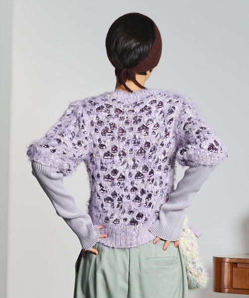 mici(ミチ)の「mici/SHORT SLEEVE KNIT TOP(ニット/セーター・レディース・オフホワイト/ライトパープル・ONE SIZE)」の18枚目の写真