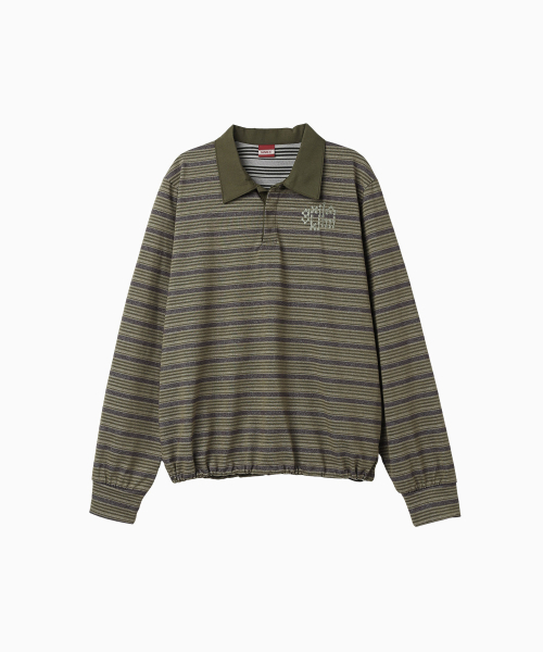 MENASOO(ミナス)の「Vintage Stripe Rugby T Shirt_Khaki(ポロシャツ・レディース・カーキ・1/2)」の14枚目の写真
