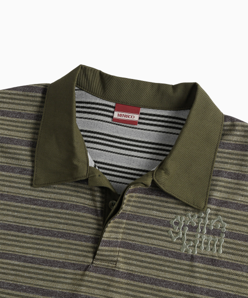 MENASOO(ミナス)の「Vintage Stripe Rugby T Shirt_Khaki(ポロシャツ・レディース・カーキ・1/2)」の16枚目の写真