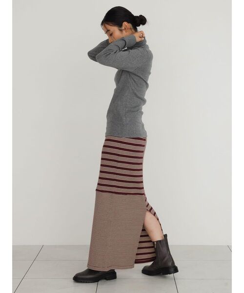 FIKA.(フィーカ)の「Waffle skirt(スカート・レディース・オリーブ/ワインレッド・FREE)」の5枚目の写真