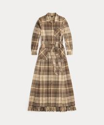 RRL（ダブル アール エル）の「フリンジトリム チェック ドビー シャツドレス（シャツワンピース）」