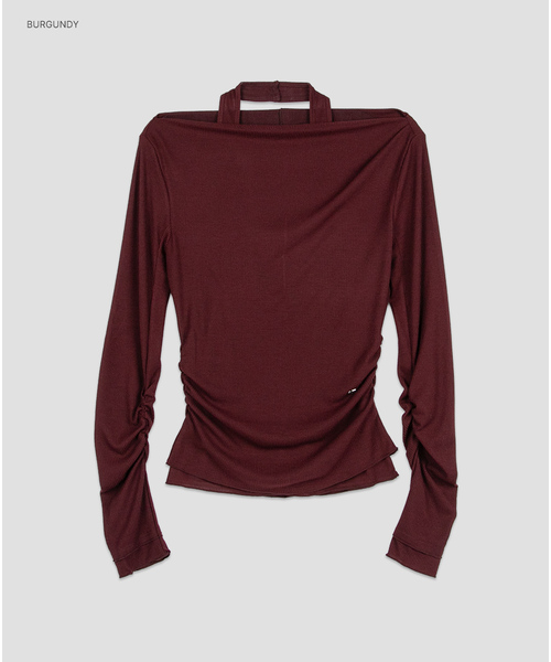 ATELIER NAIN(アトリエナイン)の「(T-7287)TWO WAY LAYERED BOAT NECK TEE SET(Tシャツ/カットソー・レディース・バーガンディー/ライトグリーン/ミックスグレー・MEDIUM/SMALL)」の3枚目の写真