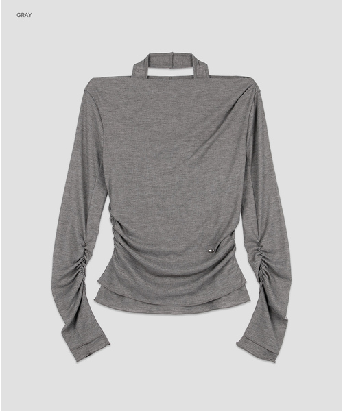 ATELIER NAIN(アトリエナイン)の「(T-7287)TWO WAY LAYERED BOAT NECK TEE SET(Tシャツ/カットソー・レディース・バーガンディー/ライトグリーン/ミックスグレー・MEDIUM/SMALL)」の1枚目の写真