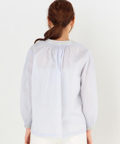 Another Edition（アナザーエディション）の「ne Quittez pas刺繍ロングスリーブブラウス/n/Q/p EMBR LSL PO◆（シャツ/ブラウス・レディース・ホワイト/ライトブルー・フリー）」の3枚目の写真
