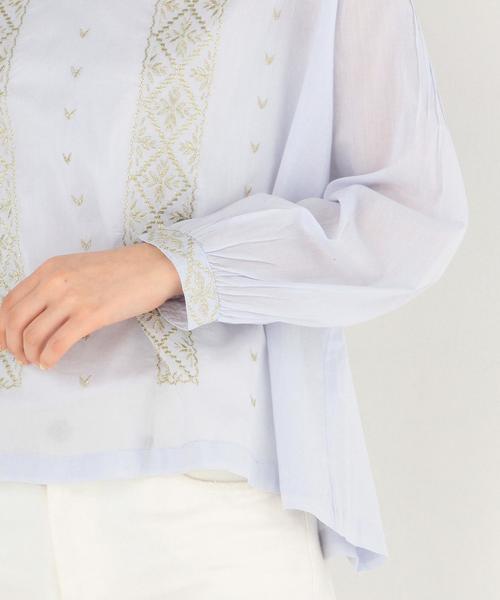 Another Edition（アナザーエディション）の「ne Quittez pas刺繍ロングスリーブブラウス/n/Q/p EMBR LSL PO◆（シャツ/ブラウス・レディース・ホワイト/ライトブルー・フリー）」の7枚目の写真