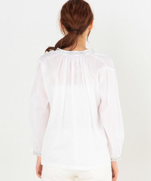 Another Edition（アナザーエディション）の「ne Quittez pas刺繍ロングスリーブブラウス/n/Q/p EMBR LSL PO◆（シャツ/ブラウス・レディース・ホワイト/ライトブルー・フリー）」の13枚目の写真