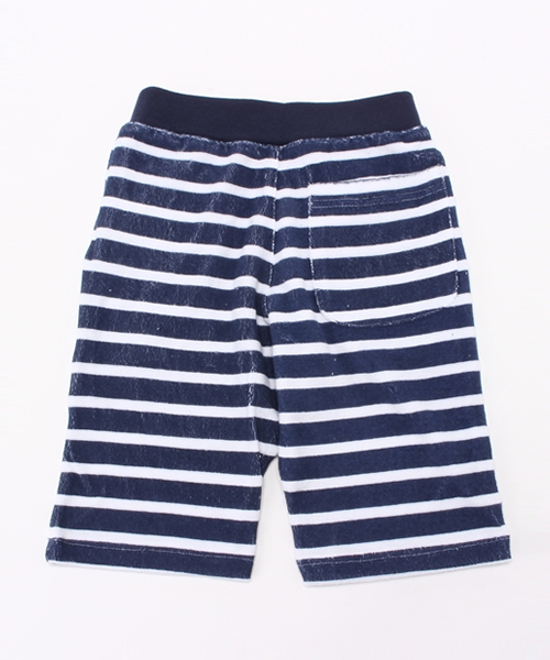 VENCEEXCHANGE（ヴァンスエクスチェンジ）の「KIDS パイルショーツボーダー総柄プリント（その他パンツ・キッズ・オフホワイト/ネイビー・130cm/140cm/150cm/120cm）」の3枚目の写真