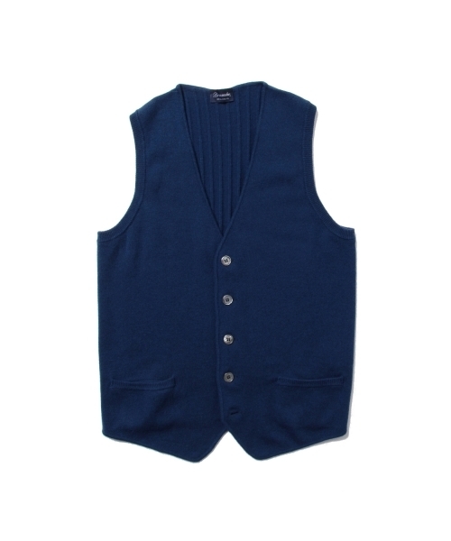 ドルモア カシミヤ100% ニットベスト スコットランド製 紺 Drumohr DRUMOHR（ドルモア）の「DRUMOHR / ウールカシミヤジレ（ベスト）」 - WEAR