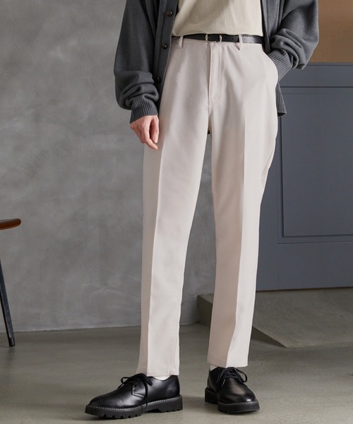 チノトラウザーズテーパードシルエットTRスラックス MONO-MART チノトラウザーズテーパードシルエットTRスラックス MONO-MART