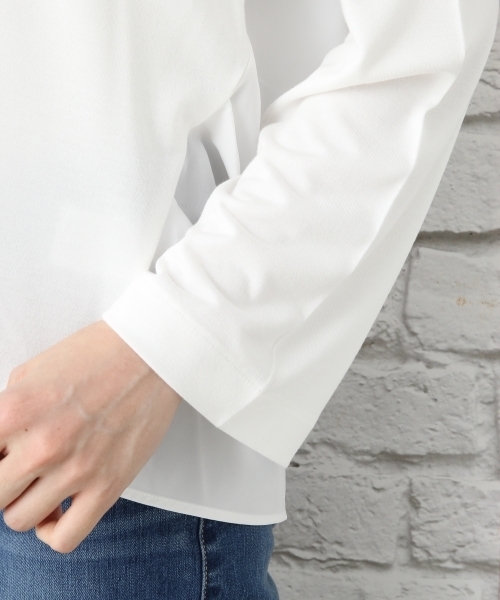 LEPSIM（レプシィム）の「バックフハクタックVネックプルオーバー　741751（Tシャツ/カットソー・レディース・ブラック/グレイッシュベージュ/イエロー/オフホワイト・FREE）」の7枚目の写真