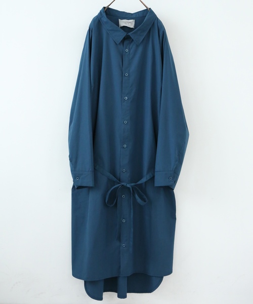 n'OrLABEL(ノアールレーベル)の「『シンプルシャツワンピース』(シャツワンピース・レディース・グレー/ネイビー/ホワイト/サックスブルー/ブルーグリーン/カーキ・FREE)」の6枚目の写真