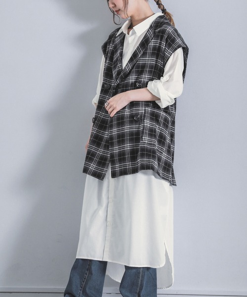 n'OrLABEL(ノアールレーベル)の「『シンプルシャツワンピース』(シャツワンピース・レディース・グレー/ネイビー/ホワイト/サックスブルー/ブルーグリーン/カーキ・FREE)」の19枚目の写真