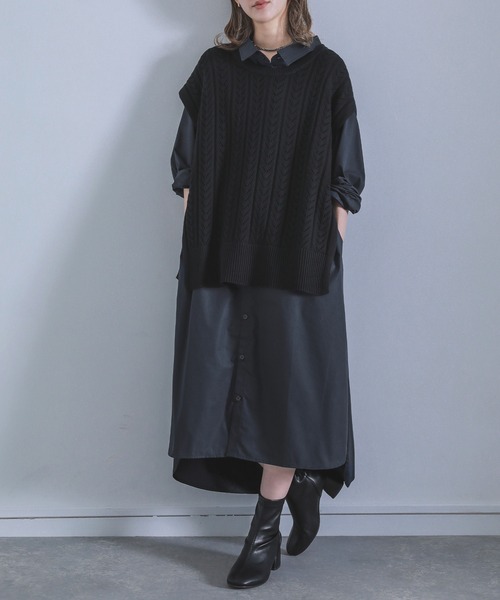 n'OrLABEL(ノアールレーベル)の「『シンプルシャツワンピース』(シャツワンピース・レディース・グレー/ネイビー/ホワイト/サックスブルー/ブルーグリーン/カーキ・FREE)」の21枚目の写真