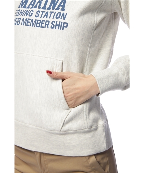 BEAMS BOY（ビームスボーイ）の「BEAMS BOY / スウェット カレッジ ロングスリーブパーカ（スウェット・レディース・ナチュラル/ネイビー・ONE SIZE）」の6枚目の写真