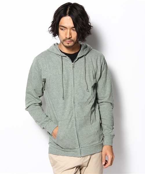 WEGO（ウィゴー）の「ミニウラケLSZPK（パーカー・メンズ・ホワイト系その他/ブラック/杢グレー/ブラウン/ダークグリーン/ターコイズブルー/ネイビー/マスタード/レッド/ワイン/オレンジ/ライトピンク・SMALL/MEDIUM/LARGE/X-LARGE/X-SMALL）」の6枚目の写真