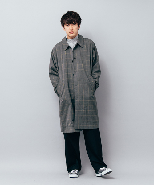 SENSE OF PLACE by URBAN RESEARCH(センスオブプレイスバイアーバンリサーチ)の「グレンチェックステンカラービッグコート(その他アウター・メンズ・グレー・MEDIUM/LARGE)」の12枚目の写真