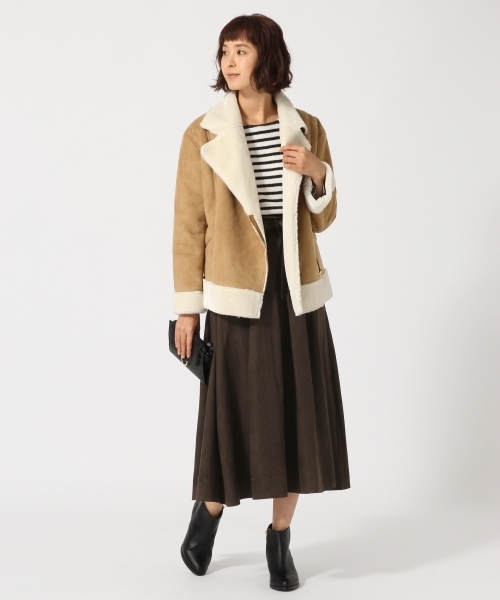 GLOBAL WORK（グローバルワーク）の「フェイクムートンブルゾン/757148（ブルゾン・レディース・ダークグレー/ベージュ系その他・LARGE/MEDIUM）」の4枚目の写真