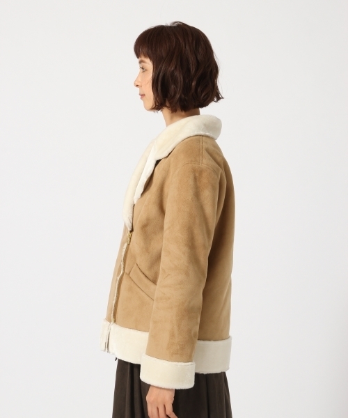 GLOBAL WORK（グローバルワーク）の「フェイクムートンブルゾン/757148（ブルゾン・レディース・ダークグレー/ベージュ系その他・LARGE/MEDIUM）」の6枚目の写真