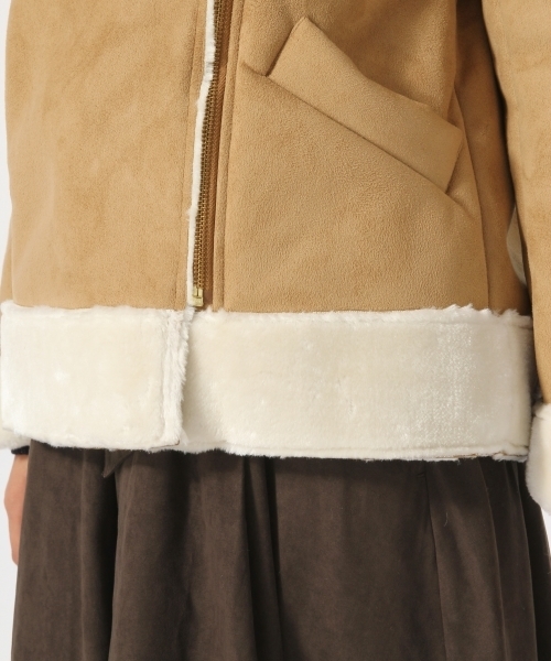 GLOBAL WORK（グローバルワーク）の「フェイクムートンブルゾン/757148（ブルゾン・レディース・ダークグレー/ベージュ系その他・LARGE/MEDIUM）」の12枚目の写真