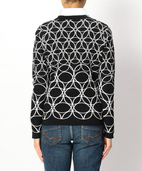 NARACAMICIE(ナラカミーチェ)の「サークルキカ柄ジャカードVカーディガン(カーディガン/ボレロ・レディース・ホワイト/ブラック・MEDIUM/LARGE)」の21枚目の写真