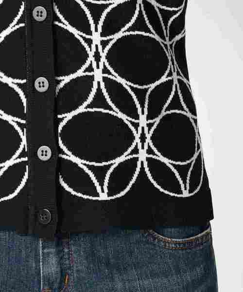 NARACAMICIE(ナラカミーチェ)の「サークルキカ柄ジャカードVカーディガン(カーディガン/ボレロ・レディース・ホワイト/ブラック・MEDIUM/LARGE)」の15枚目の写真