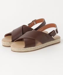 Samansa Mos2 blue | ジュート使いクロスベルトサンダル(サンダル)