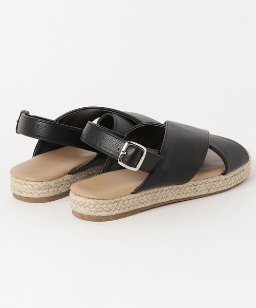 Samansa Mos2 blue(サマンサモスモスブルー)の「ジュート使いクロスベルトサンダル(サンダル・レディース・ブラック/ブラウン/シルバー・MEDIUM/LARGE)」の4枚目の写真