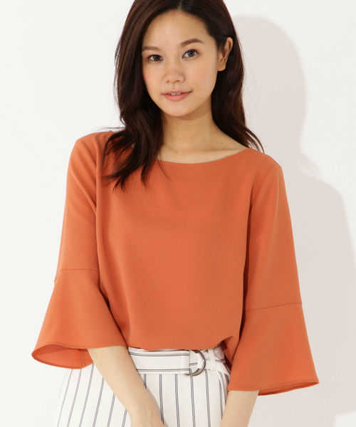 22 OCTOBRE（ヴァンドゥ－オクトーブル）の「◆スリットブラウス（シャツ/ブラウス・レディース・グレー/オレンジ/ブルー・38）」の3枚目の写真