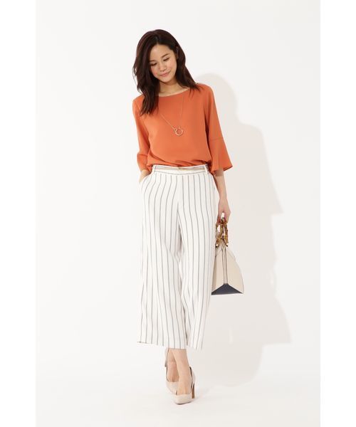 22 OCTOBRE（ヴァンドゥ－オクトーブル）の「◆スリットブラウス（シャツ/ブラウス・レディース・グレー/オレンジ/ブルー・38）」の4枚目の写真