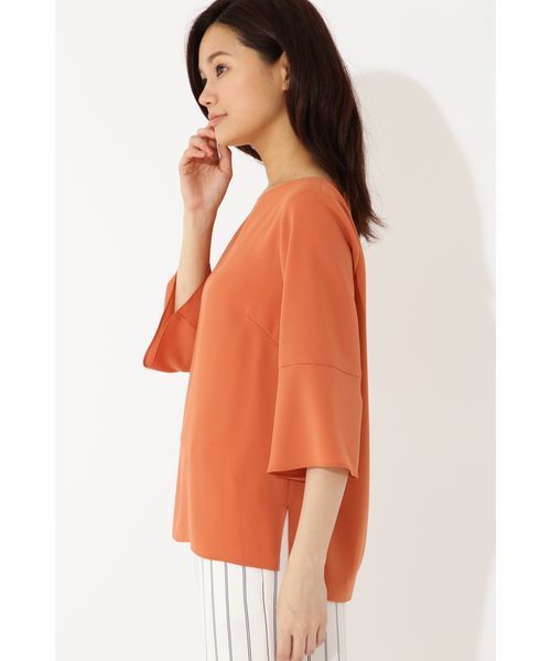 22 OCTOBRE（ヴァンドゥ－オクトーブル）の「◆スリットブラウス（シャツ/ブラウス・レディース・グレー/オレンジ/ブルー・38）」の5枚目の写真