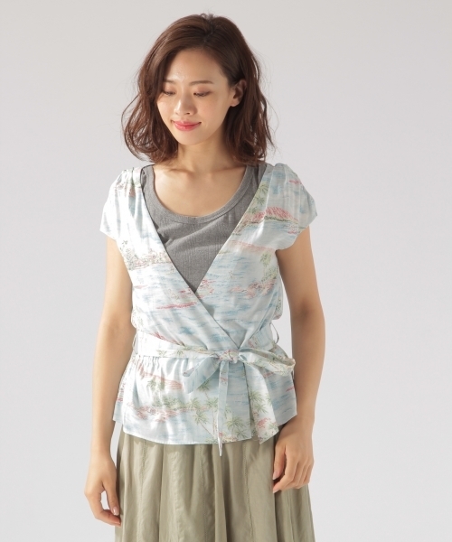 reyn spooner（レインスプーナー）の「【reyn spooner(レインスプーナー) × BAYFLOW】カシュクールシャツ 18SS（シャツ/ブラウス・レディース・スカイブルー/ブルー・MEDIUM/SMALL）」の12枚目の写真