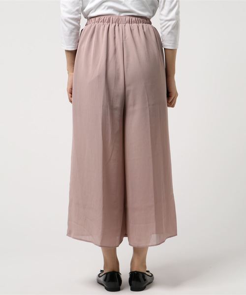 KOBE LETTUCE（コウベレタス）の「サテンリボン楊柳ワイドイージーパンツ＊レディース/ボトムス[M2212]神戸レタス（その他パンツ・レディース・ピンクベージュ/ベージュ/グリーン/ネイビー・FREE）」の6枚目の写真