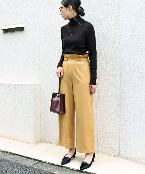 andme（アンドミー）の「タートルネック長袖リブニットトップス（ニット/セーター・レディース・ブラック/パープル/グレー/オフホワイト/グリーン/マスタード・L/M）」の15枚目の写真