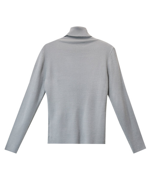 andme（アンドミー）の「タートルネック長袖リブニットトップス（ニット/セーター・レディース・ブラック/パープル/グレー/オフホワイト/グリーン/マスタード・L/M）」の22枚目の写真