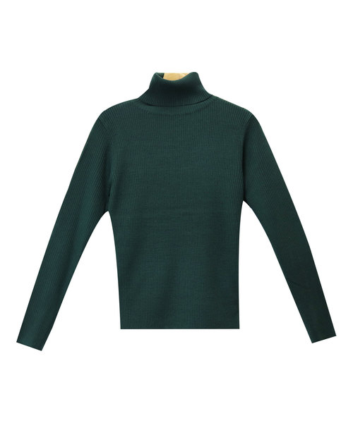 andme（アンドミー）の「タートルネック長袖リブニットトップス（ニット/セーター・レディース・ブラック/パープル/グレー/オフホワイト/グリーン/マスタード・L/M）」の17枚目の写真