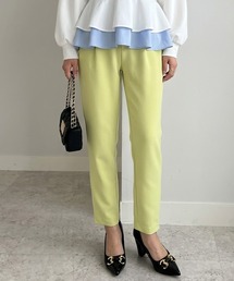 [低身長サイズ有]美脚シルエットタックテーパードパンツ(接触冷感/UVカット/防しわ)
