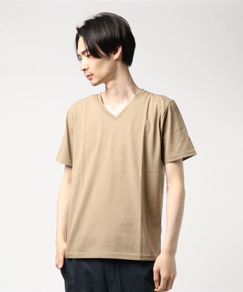 LB/S (エルビーエス)の「ZERO STAIN 無地VネックT(Tシャツ/カットソー・メンズ・ホワイト/ブラック/ベージュ/レッド/ブルー/ミント/杢グレー・SMALL/MEDIUM/LARGE/X-LARGE)」の1枚目の写真