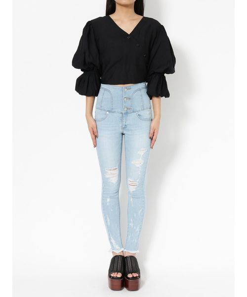 EMODA（エモダ）の「バルキースリーブシャツトップ（シャツ/ブラウス・レディース・ブラック/その他/ホワイト・FREE）」の19枚目の写真