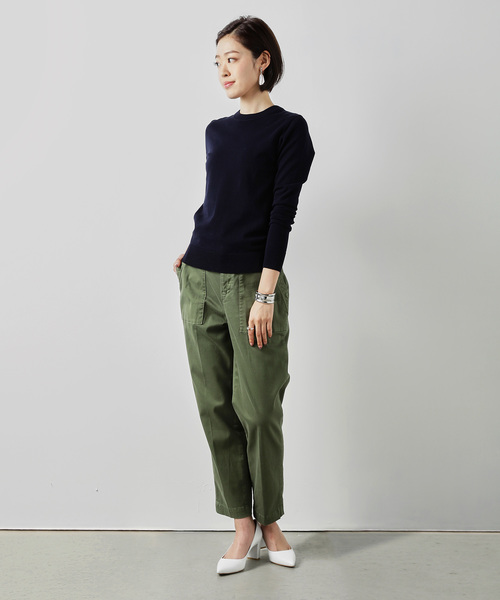 ZOZO（ゾゾ）の「ホールガーメントコットンクルーネックニットプルオーバー（パターンオーダー）／ブラック[WOMEN]（ニット/セーター・レディース・ブラック・マルチサイズ）」の7枚目の写真