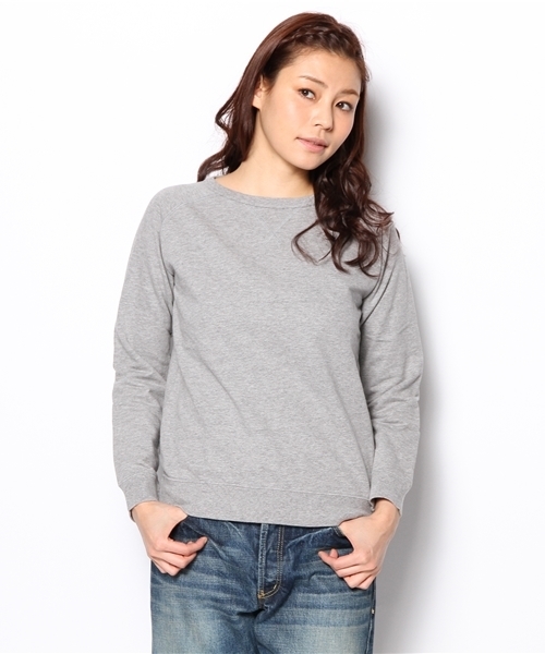 BEAMS BOY(ビームスボーイ)の「○BEAMS BOY / ミニ 裏毛 前V クルーネック(スウェット・レディース・ホワイト/グレー/ピンク・ONE SIZE)」の3枚目の写真